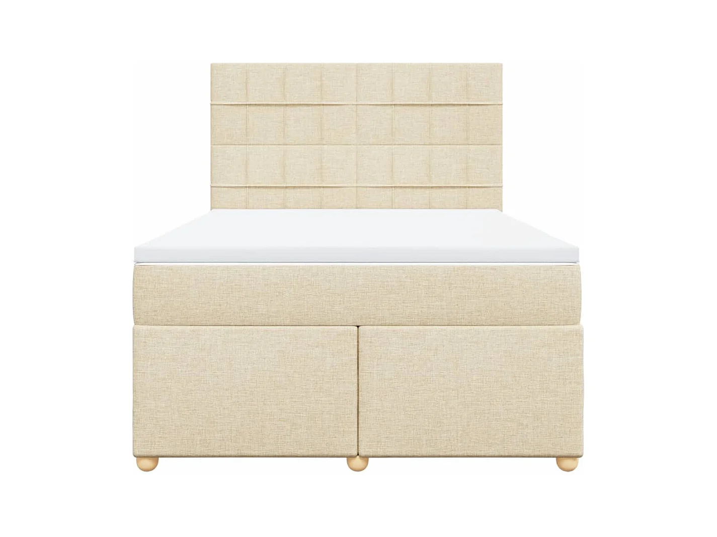 Sommier à lattes de lit avec matelas Crème 160x200 cm Tissu