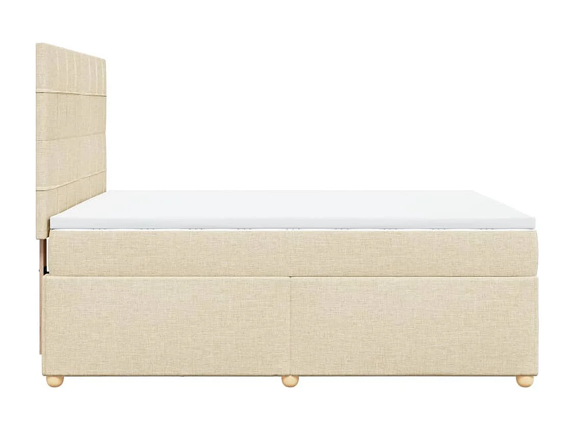 Cama com molas/colchão 160x200 cm tecido cor creme
