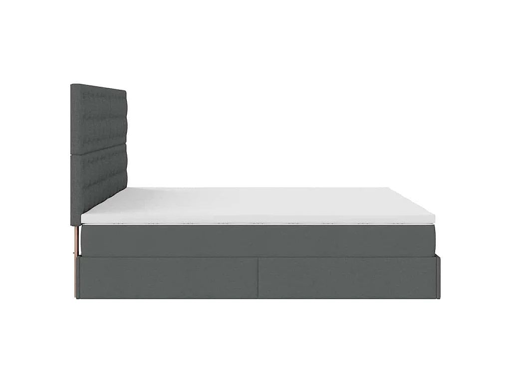 Cadre de lit ottoman avec matelas gris foncé 180x200cm tissu