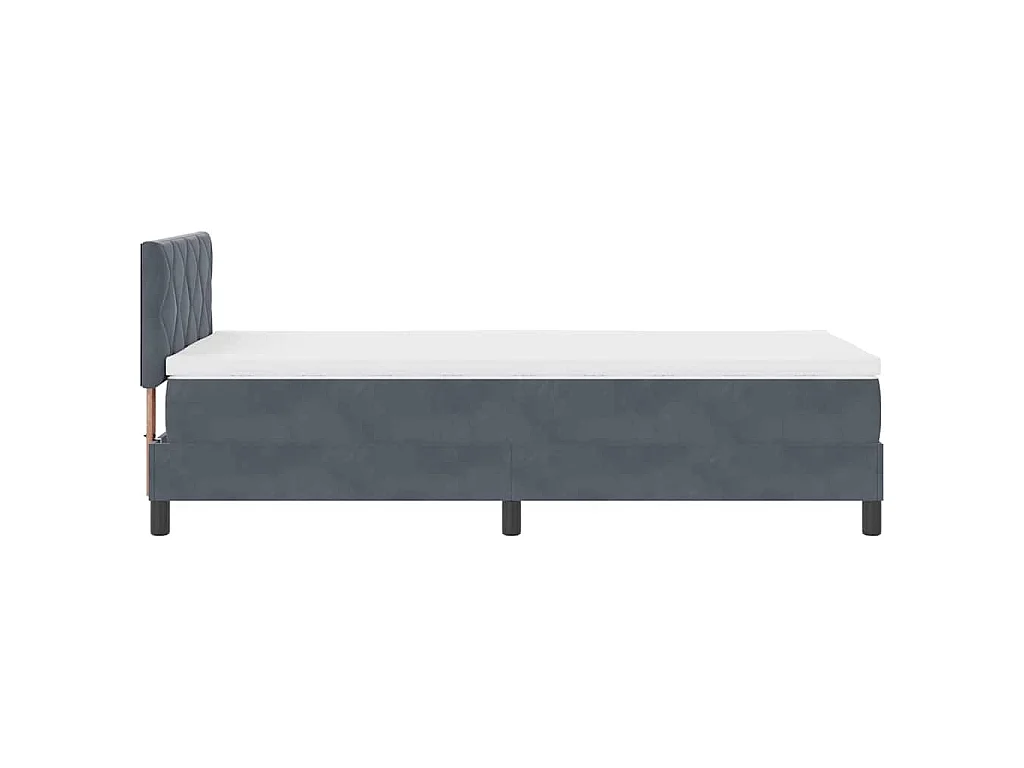Cama tipo Box Spring Gris oscuro 90 x 200 cm Terciopelo