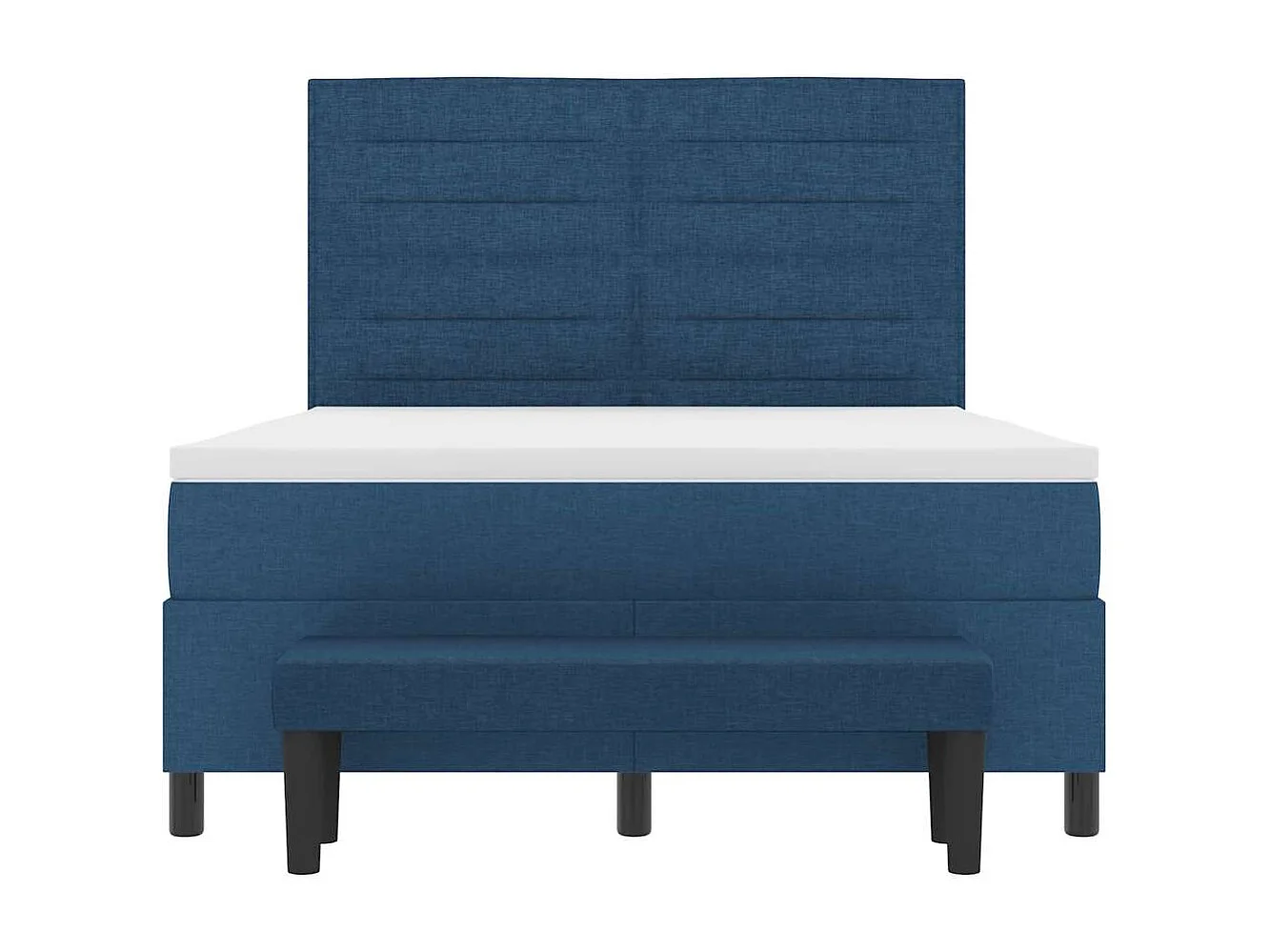 Lit à ressorts avec matelas Bleu 140 x 190 cm tissu