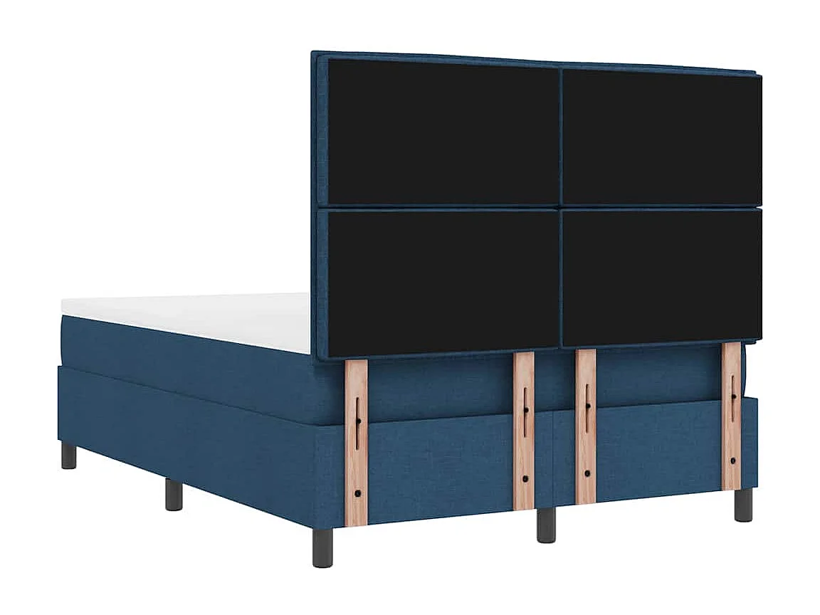 Boxspringbed met hoofdeinde Blauw 140 x 190 cm Stof