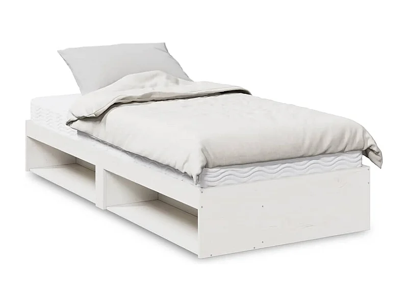 Lit de jour avec matelas blanc 100x200 cm bois de pin massif