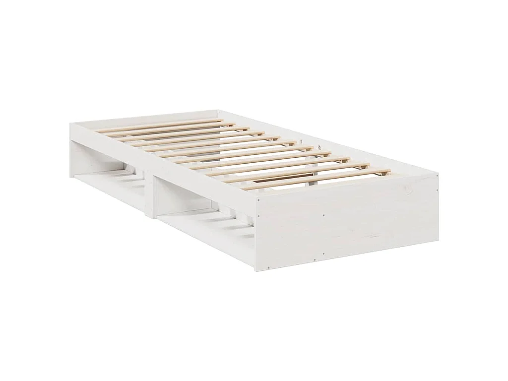 Lit de jour avec matelas blanc 100x200 cm bois de pin massif