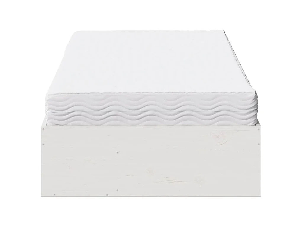 Lit de jour avec matelas blanc 100x200 cm bois de pin massif