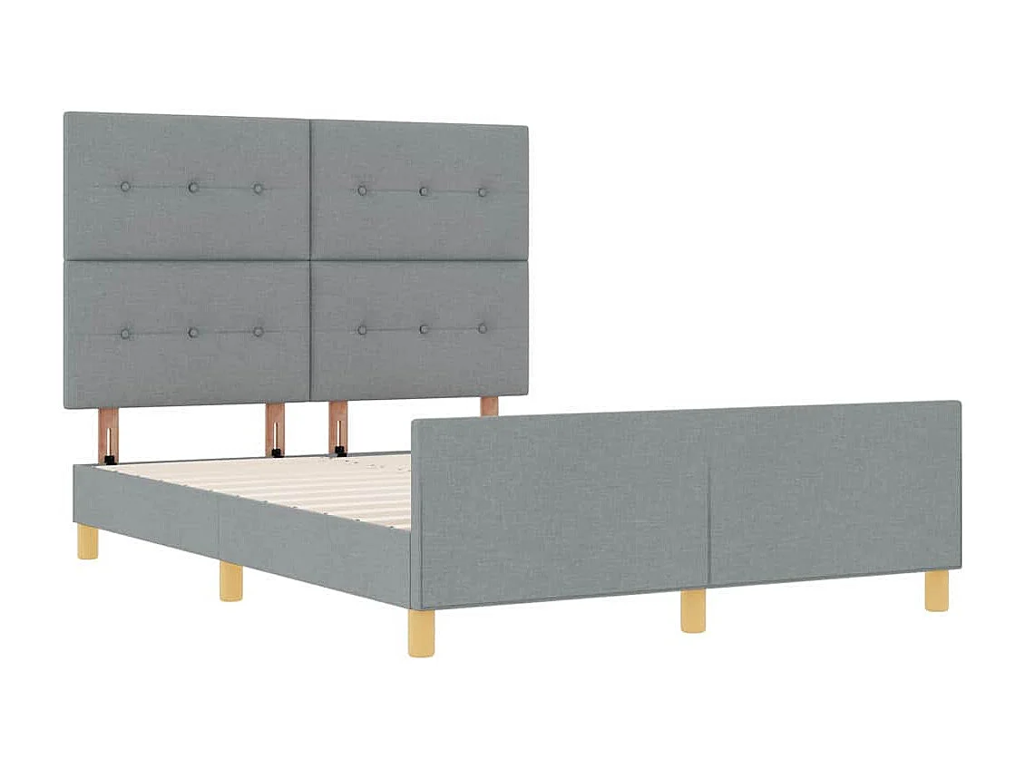 Cadre de lit avec tête de lit Gris clair 140 x 200 cm tissu