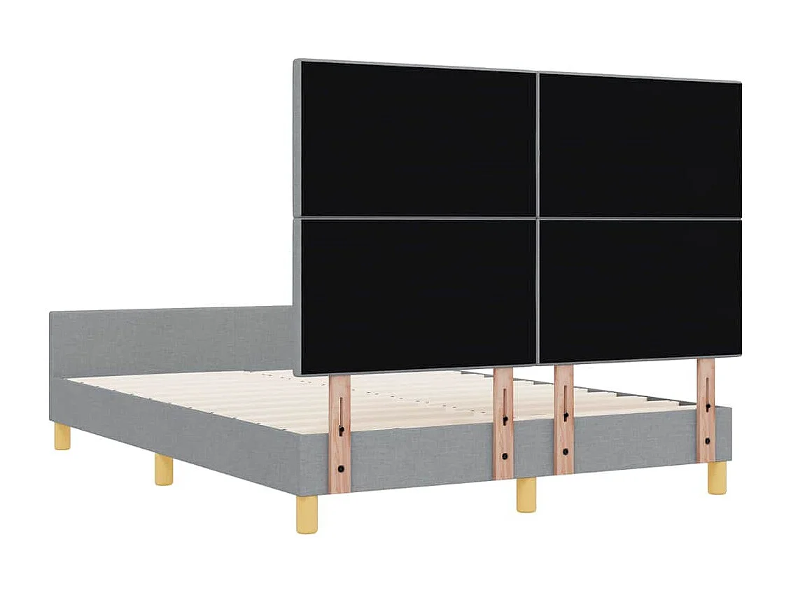 Cadre de lit avec tête de lit Gris clair 140 x 200 cm tissu