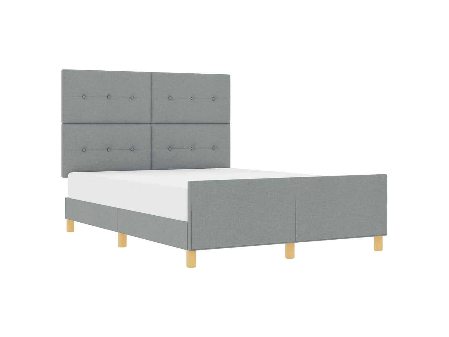 Cadre de lit avec tête de lit Gris clair 140 x 200 cm tissu