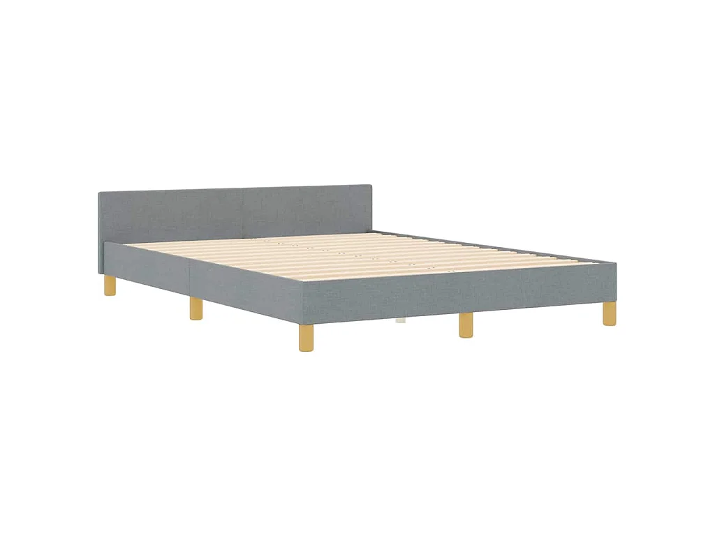 Cadre de lit avec tête de lit Gris clair 140 x 200 cm tissu