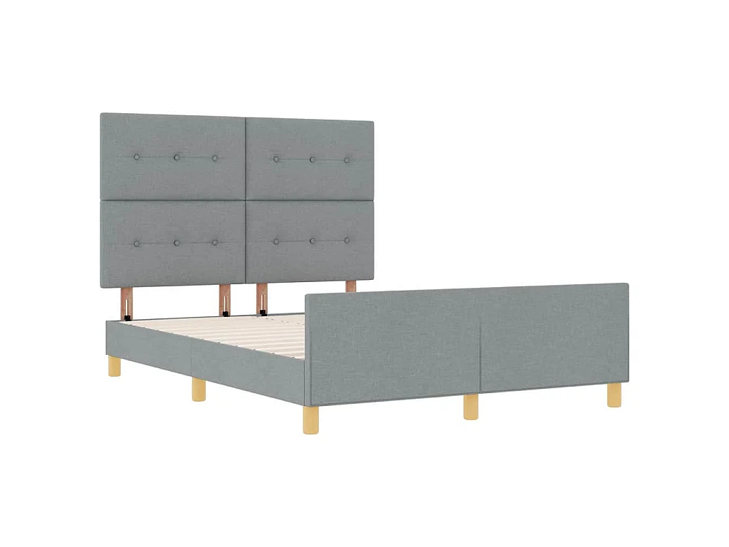 Cadre de lit avec tête de lit Gris clair 140 x 200 cm tissu