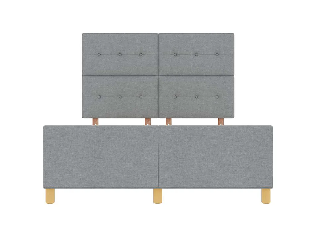 Cadre de lit avec tête de lit Gris clair 140 x 200 cm tissu