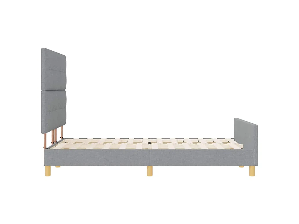 Cadre de lit avec tête de lit Gris clair 140 x 200 cm tissu