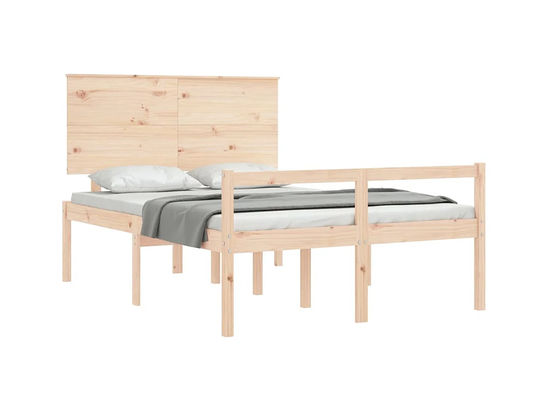 Lit pour personne âgée sans matelas 140x190 cm bois massif