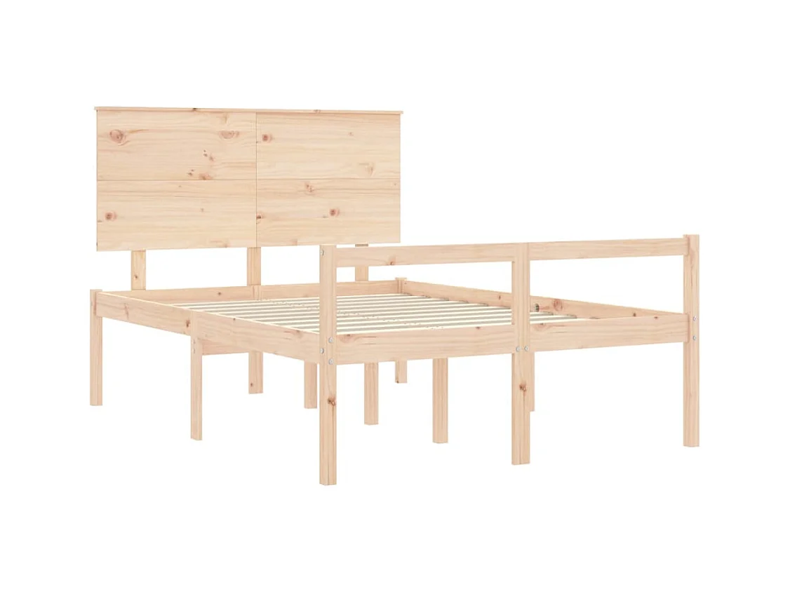 Lit pour personne âgée sans matelas 140x190 cm bois massif