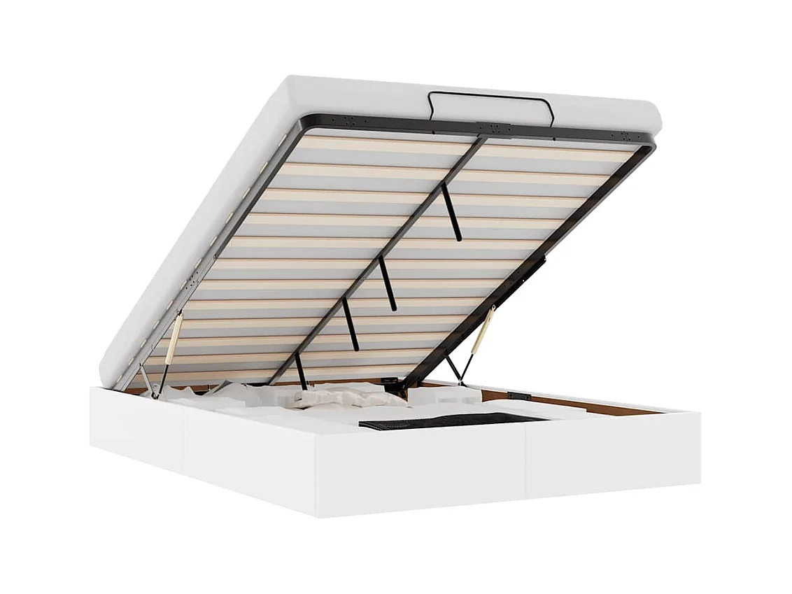 Ottoman-Bett ohne Matratze Weiß 140x200 cm Kunstleder