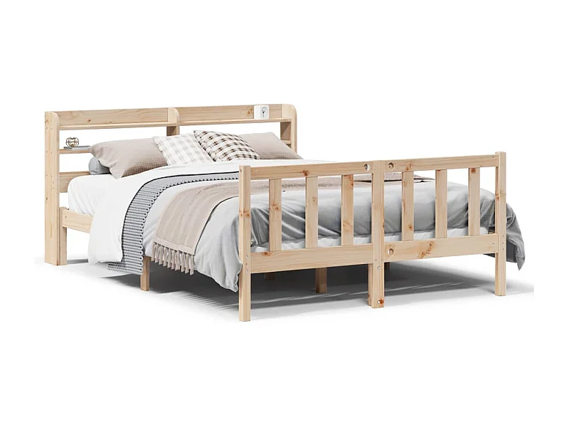 Cadre de lit sans matelas 140x190 cm bois de pin massif