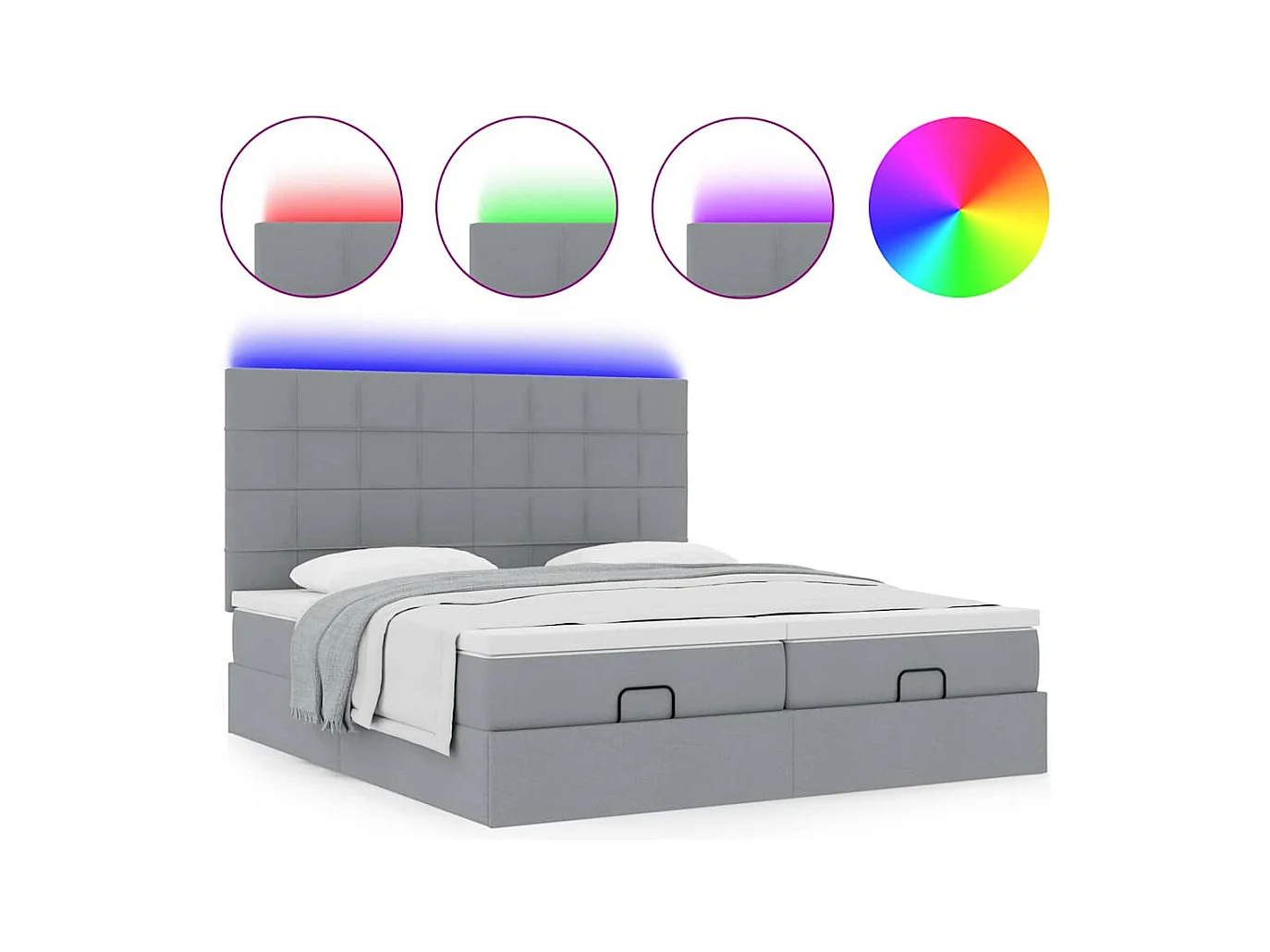 Struttura Letto Pouf con Materassi 180x200 cm in Tessuto