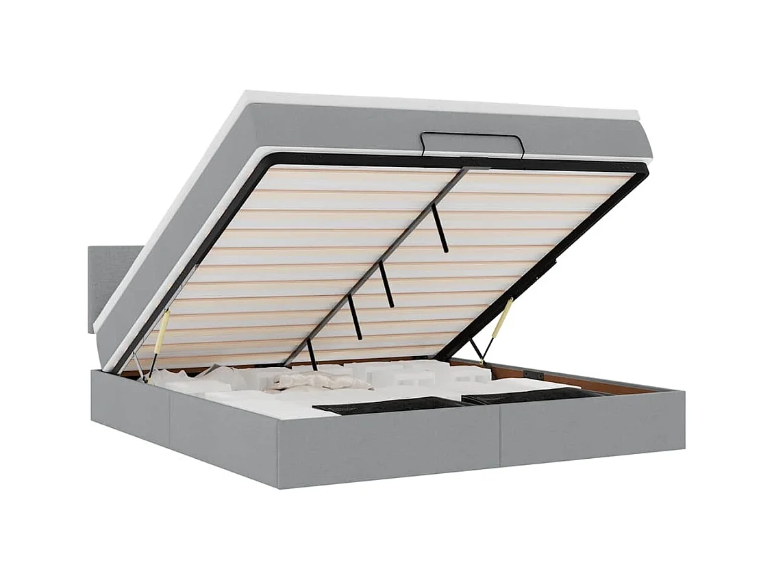 Bed met matras 160x200 cm stof lichtgrijs