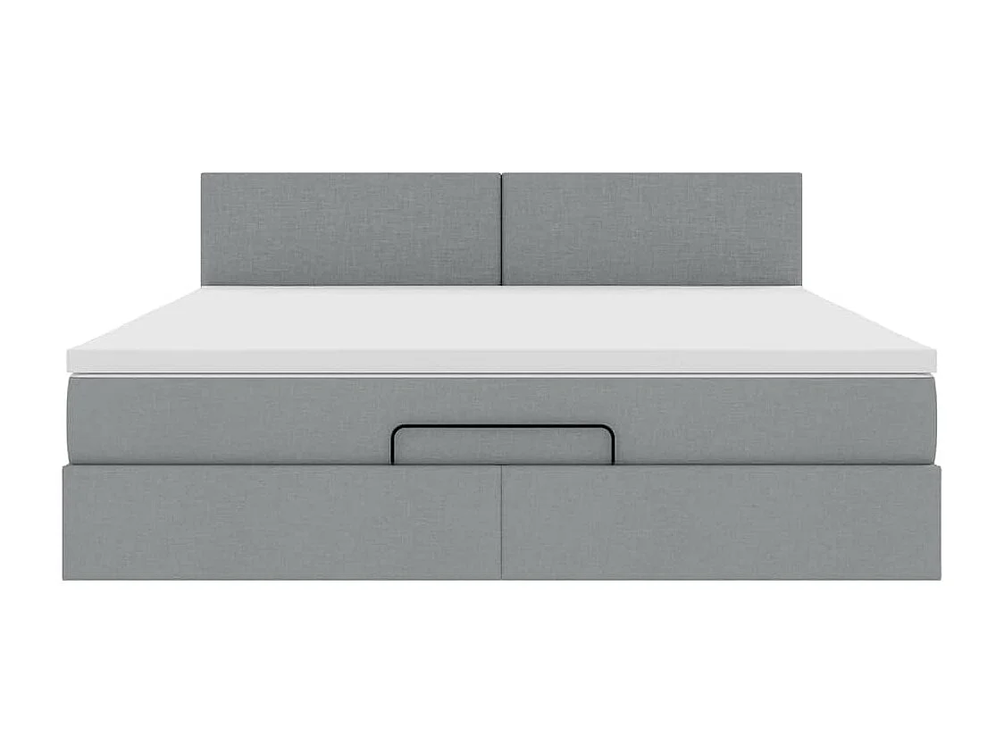 Bed met matras 160x200 cm stof lichtgrijs