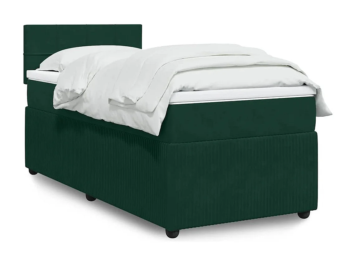 Sommier à lattes de lit avec matelas Vert foncé 90x200 cm