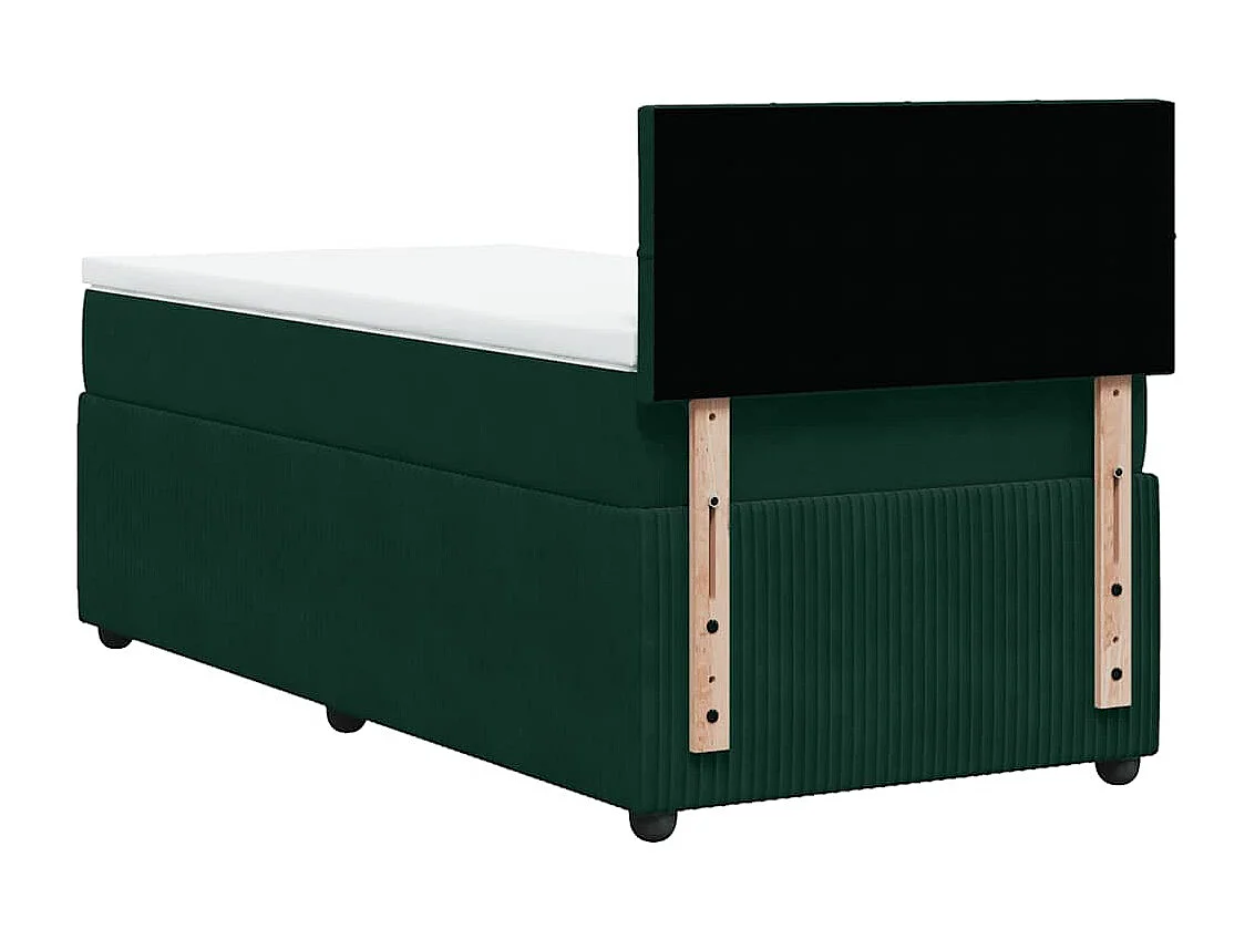 Sommier à lattes de lit avec matelas Vert foncé 90x200 cm