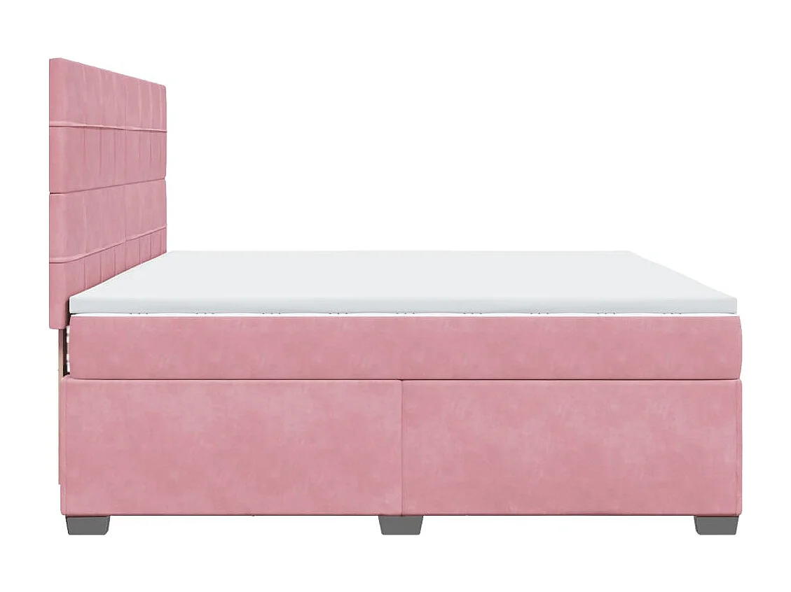 Boxspring met matras fluweel roze 180x200 cm