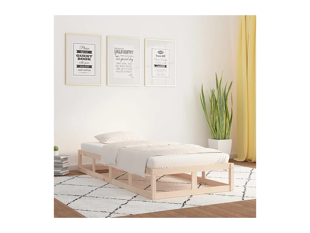 Cadre de lit sans matelas 90x200 cm bois massif