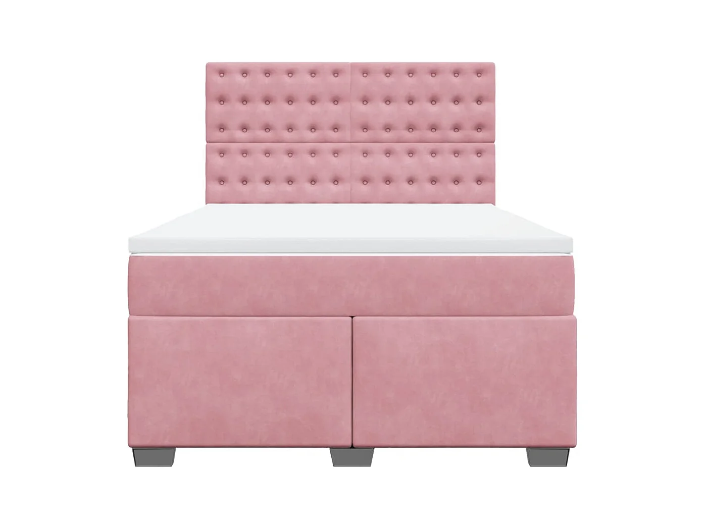 Giroletto a Molle con Materasso Rosa 140x190 cm in Velluto