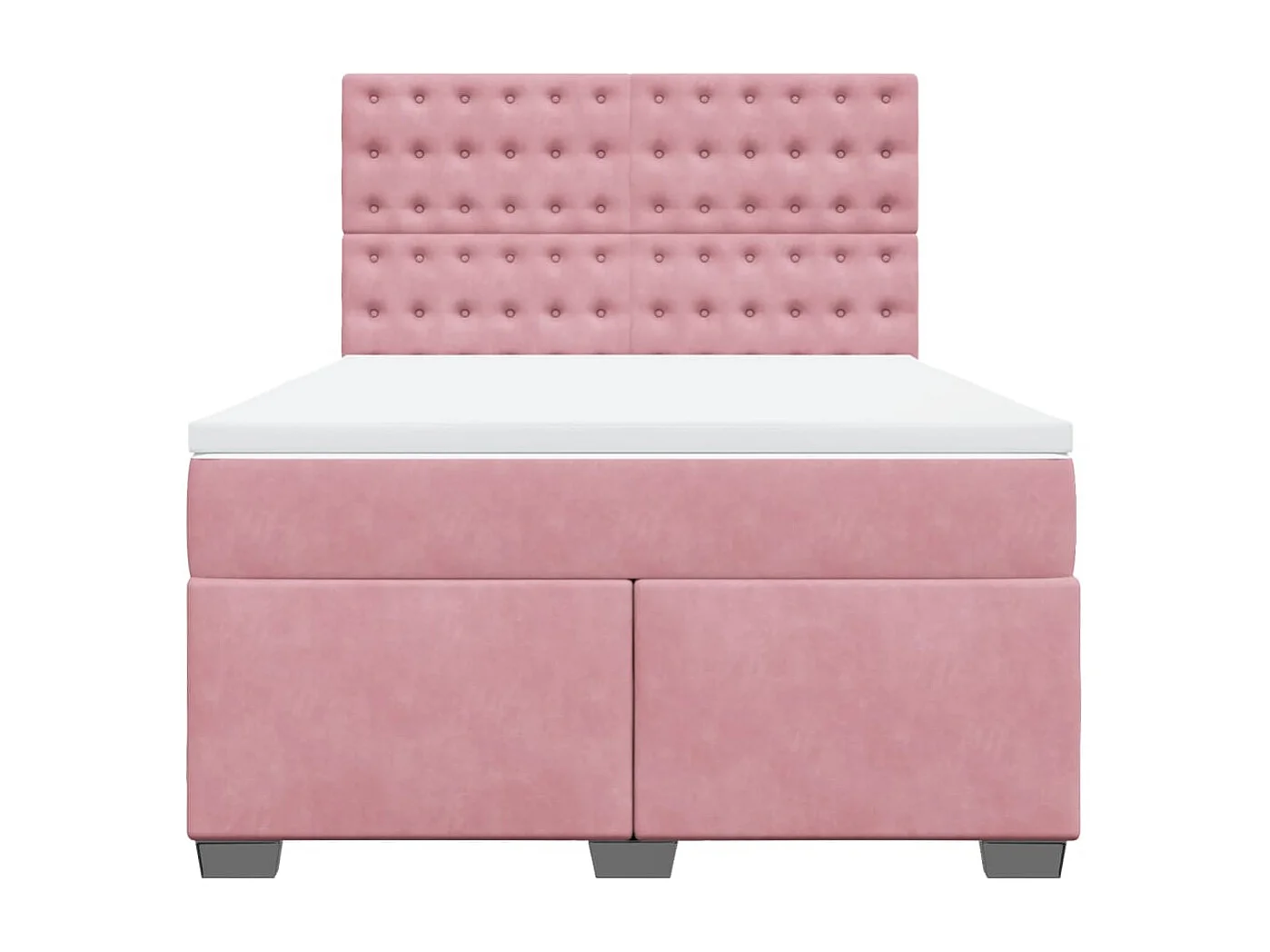 Boxspring met matras fluweel roze 140x190 cm