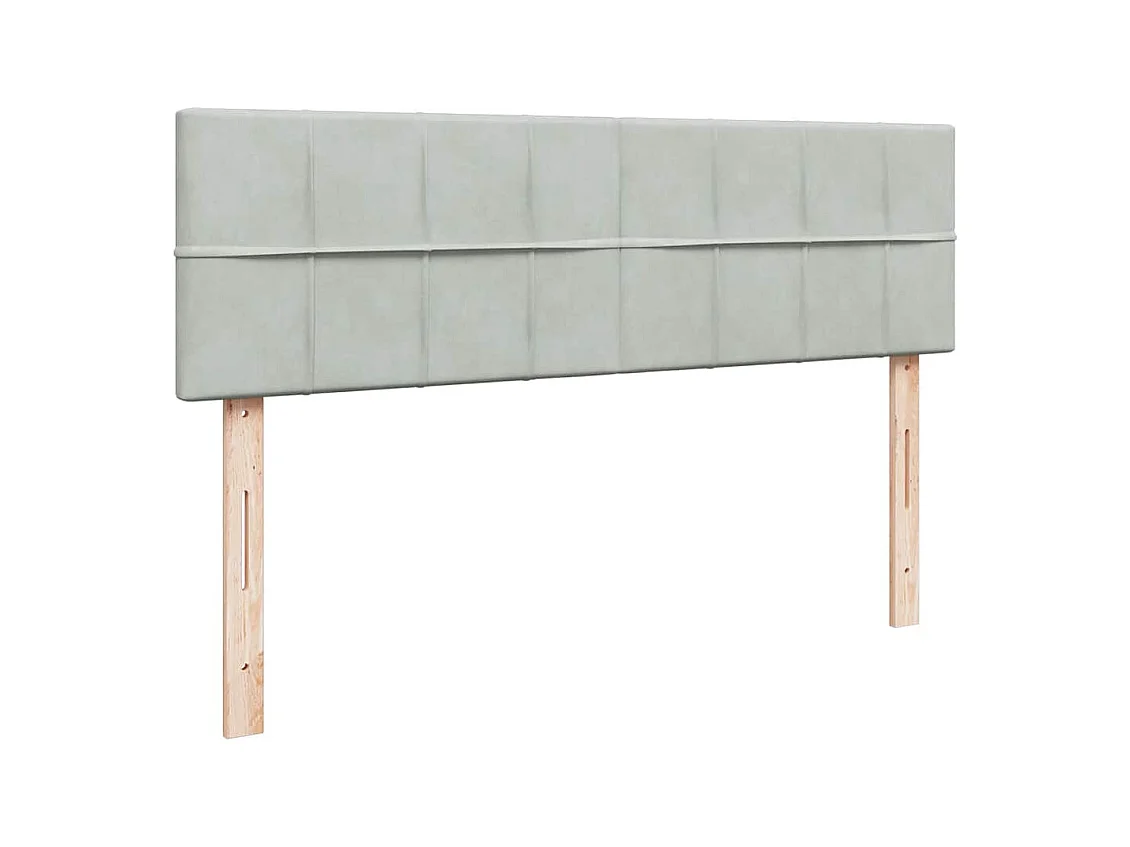 Ottoman bed met matras en LED's 140x190cm fluweel lichtgrijs