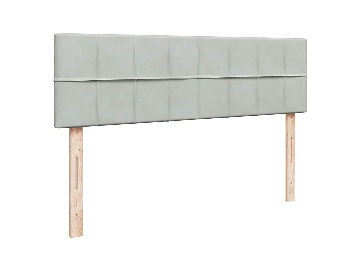 Ottoman bed met matras en LED's 140x190cm fluweel lichtgrijs