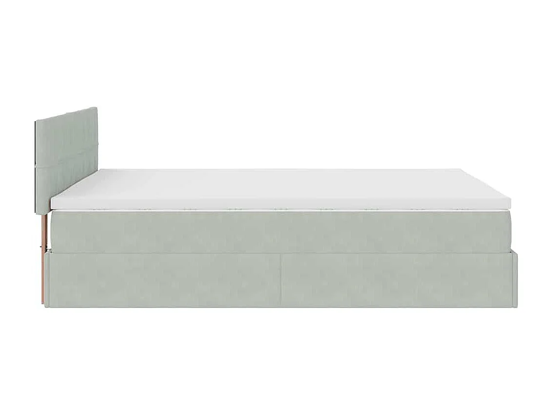 Struttura Letto Pouf con Materasso 140x190 cm Velluto