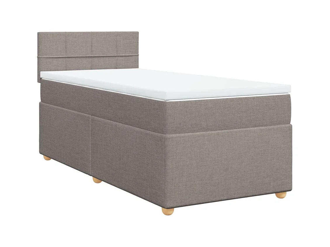 Sommier à lattes de lit avec matelas Taupe 100x200 cm Tissu