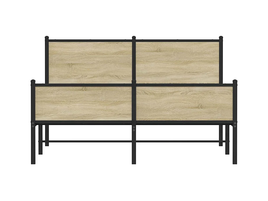 Cadre de lit en métal sans matelas chêne sonoma 140x200 cm