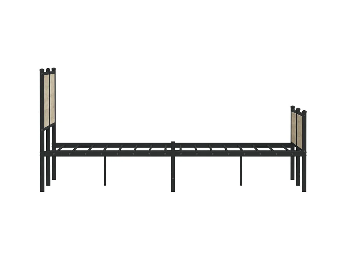 Cadre de lit en métal sans matelas chêne sonoma 140x200 cm