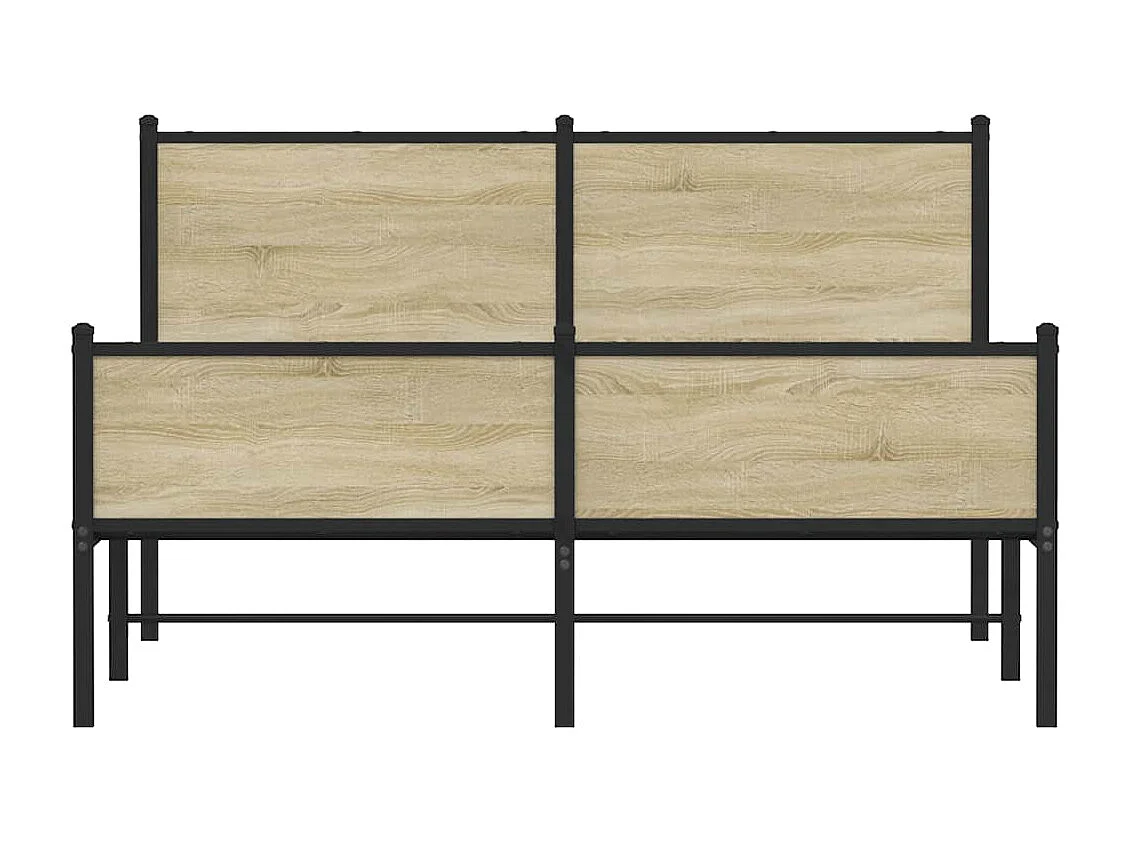 Cadre de lit en métal sans matelas chêne sonoma 140x200 cm