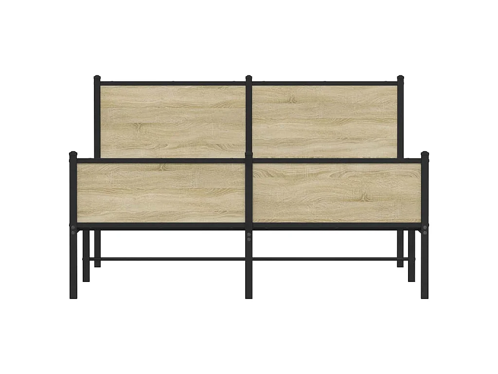 Cadre de lit en métal sans matelas chêne sonoma 140x200 cm