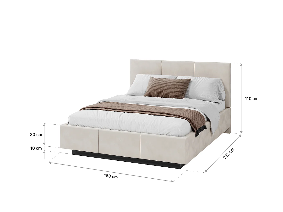 Lit coffre Raveiro 140 x 200 cm avec sommier à lattes relevable Noir