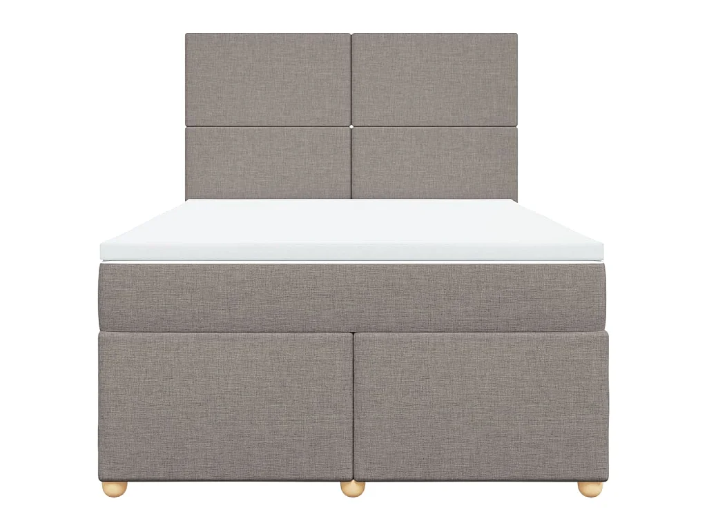 Boxspring met matras stof taupe 140x200 cm