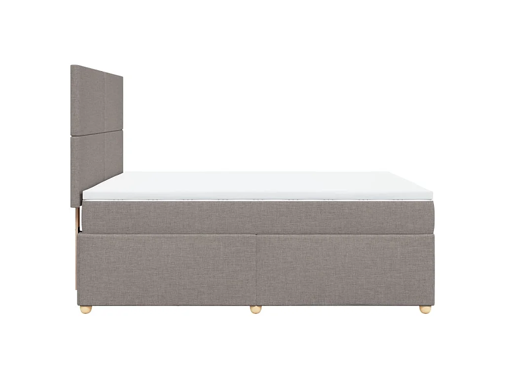 Boxspring met matras stof taupe 140x200 cm