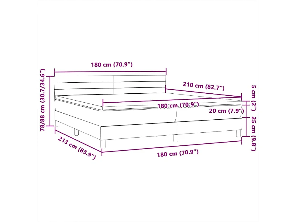 Sommier à lattes de lit avec matelas rose 180x210 cm velours