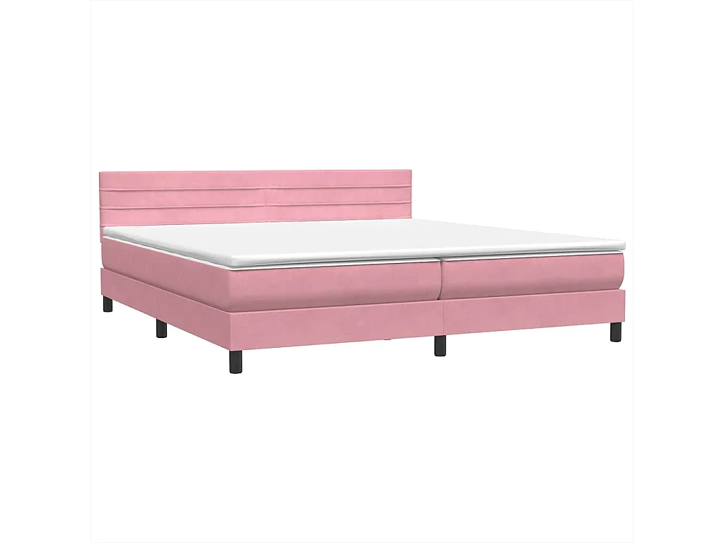 Boxspring met matras fluweel roze 180x210 cm