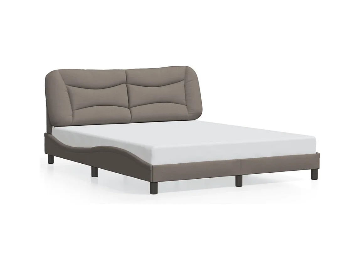 Cadre de lit sans matelas taupe 160x200 cm tissu