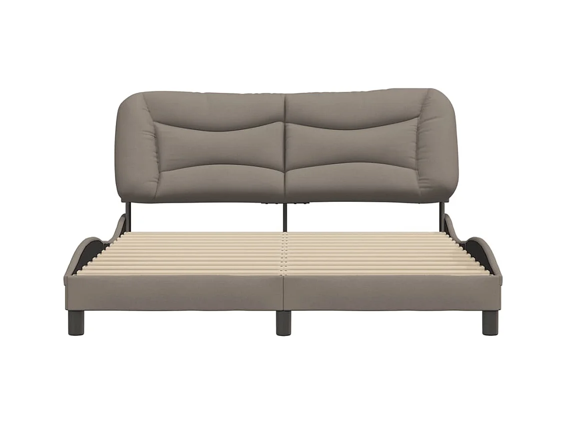 Cadre de lit sans matelas taupe 160x200 cm tissu