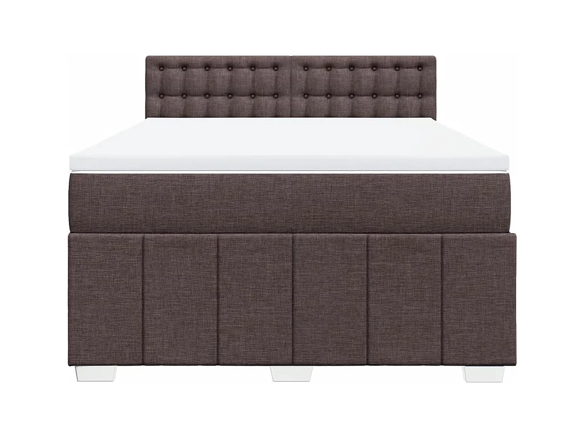 Boxspringbett mit Matratze Dunkelbraun 140x200 cm Stoff