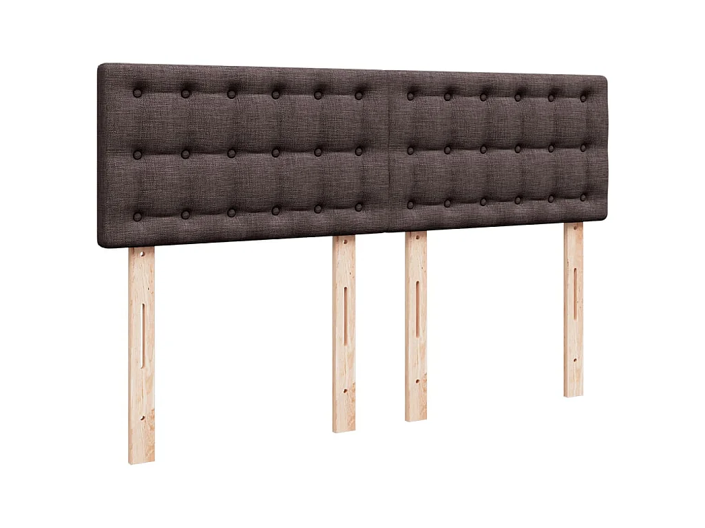 Cama box spring con colchón tela marrón oscuro 140x200 cm