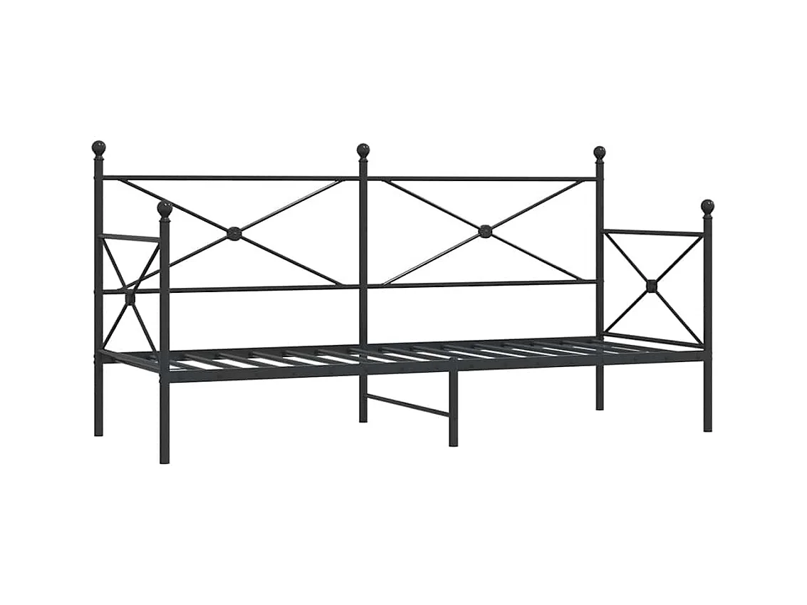 Lit de repos sans matelas noir 90x200 cm acier