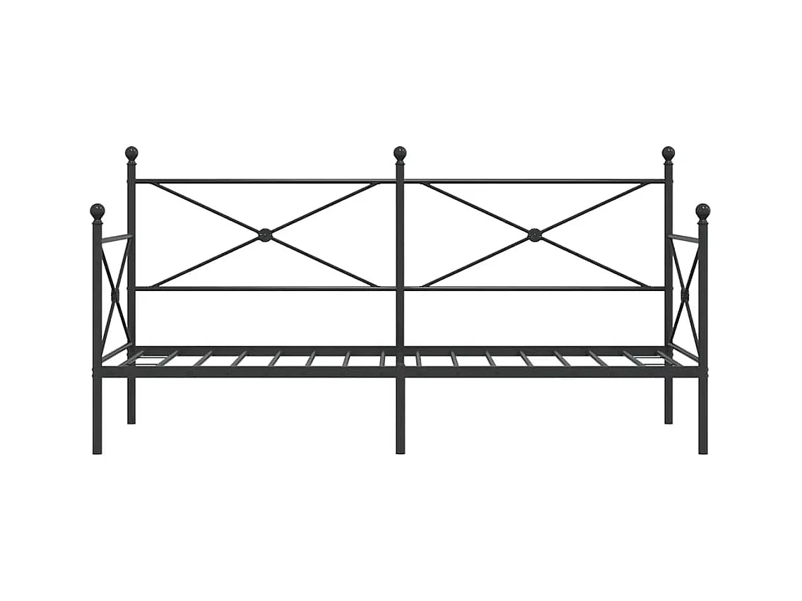 Lit de repos sans matelas noir 90x200 cm acier