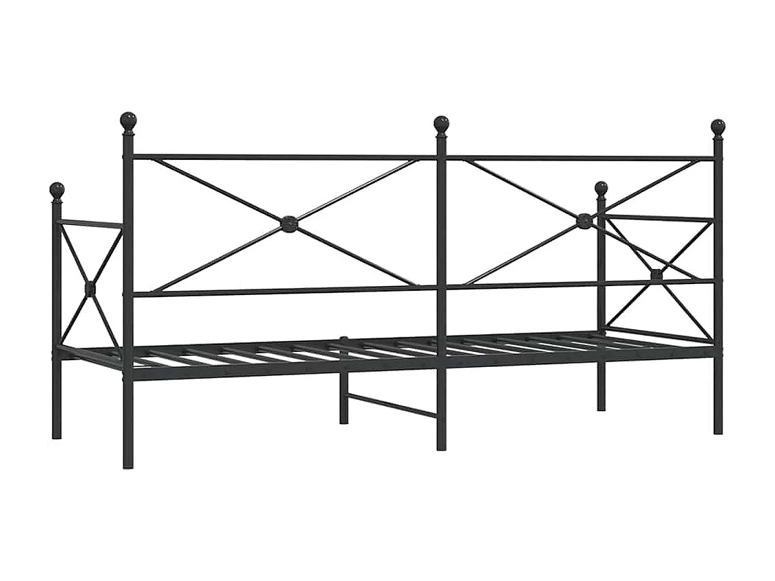 Lit de repos sans matelas noir 90x200 cm acier