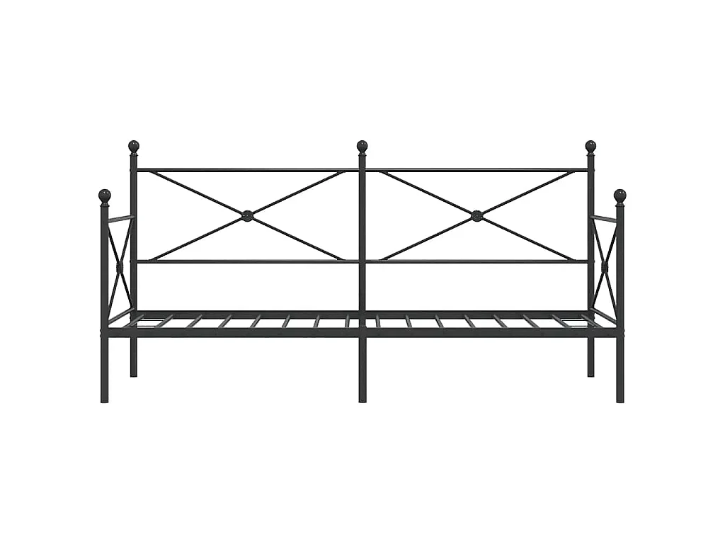 Lit de repos sans matelas noir 90x200 cm acier